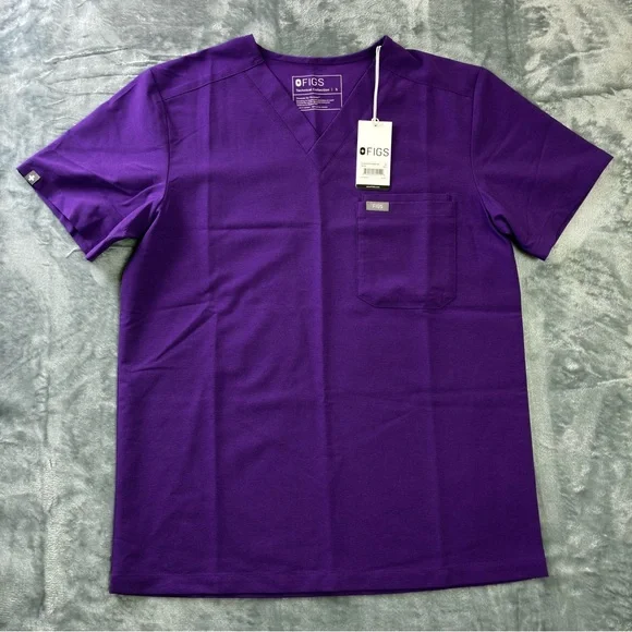 NWT Figs Leon Two Pocket Scrubs Top Mens Size Small Ultra Violet FM1500 - Picture 2 of 16